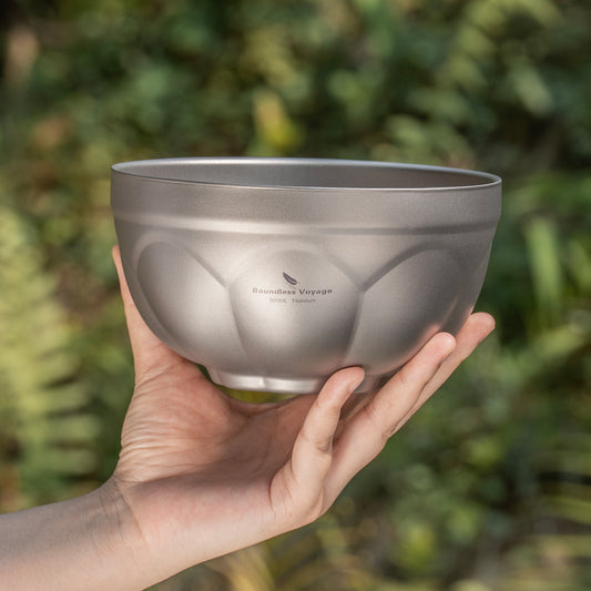 Boundless Voyage 800ml Titanium Double-Wall Bowl – Insulated Soup, Noodle & Oatmeal Bowl for Camping, Travel & Everyday Dining