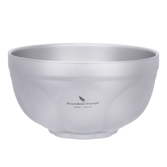 Boundless Voyage 800ml Titanium Double-Wall Bowl – Insulated Soup, Noodle & Oatmeal Bowl for Camping, Travel & Everyday Dining