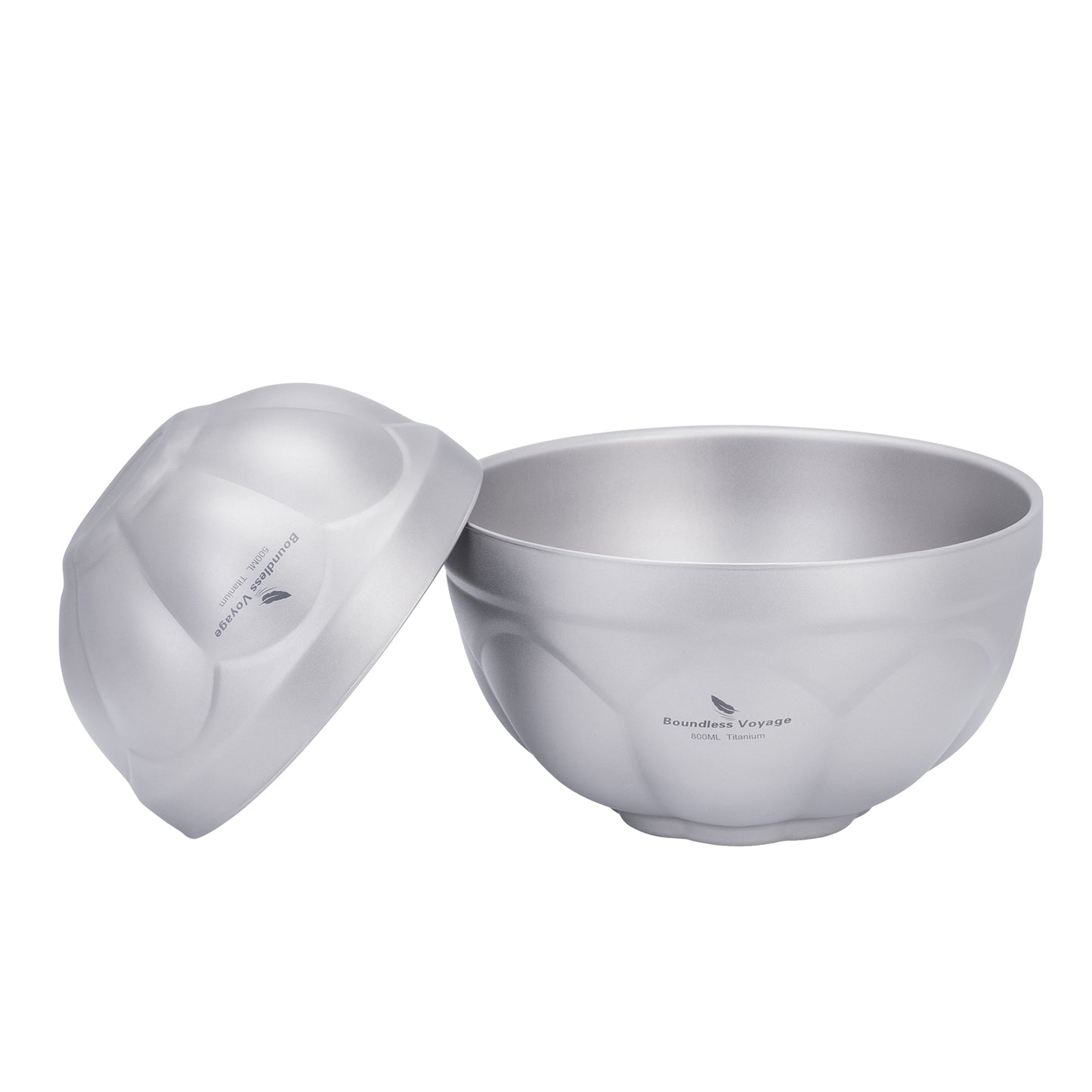 Boundless Voyage Titanium Double-Wall Bowl Set – 500ml & 800ml Insulated Camping Bowls for Soup, Oatmeal & Outdoor Dining