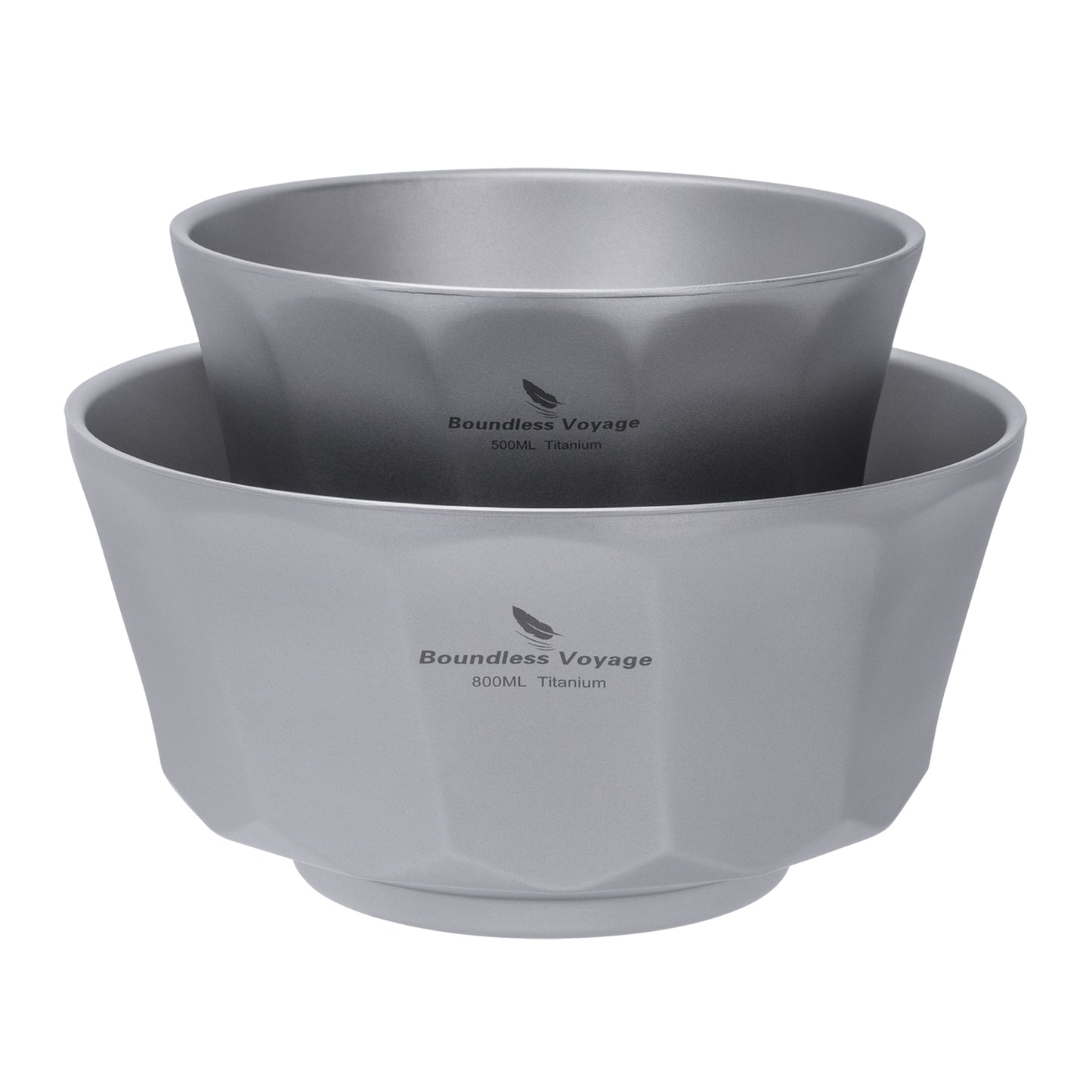 Boundless Voyage Titanium Double-Walled Bowl 500ml & 800ml Anti-Scalding Lightweight, Rust-Proof, for Camping, Hiking, Outdoor & Home Use