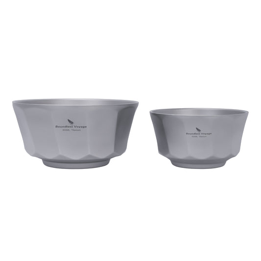Boundless Voyage Titanium Double-Walled Bowl 500ml & 800ml Anti-Scalding Lightweight, Rust-Proof, for Camping, Hiking, Outdoor & Home Use