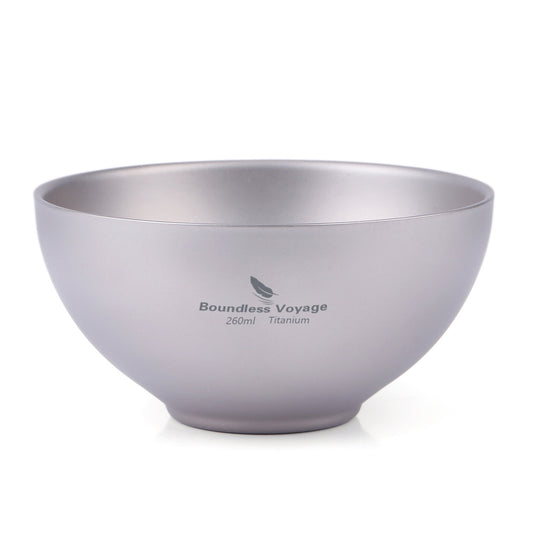 Boundless Voyage Titanium Double-Wall Bowl  260ml Outdoor Camping Tableware Lightweight