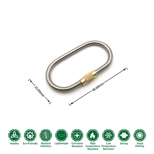 Boundless Voyage TA1 Titanium Carabiner with Lock – Ultralight Camping Hook for Gear, Keychains & Outdoor Use (Non-Climbing Rated)