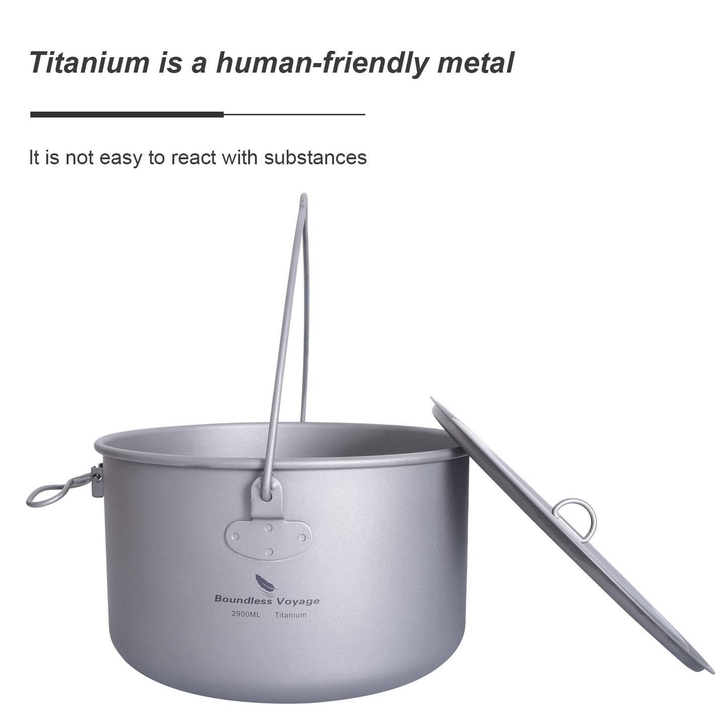 Boundless Voyage Titanium Hanging Pot 2900ml for Outdoor Camping Backpacking Hiking Ultralight Portable