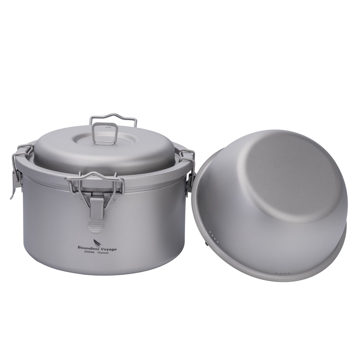 Boundless Voyage 3.2L Titanium Rice Cooker Set – Ultralight Camping Pot with Non-Porous Inner Liner for Outdoor Cooking