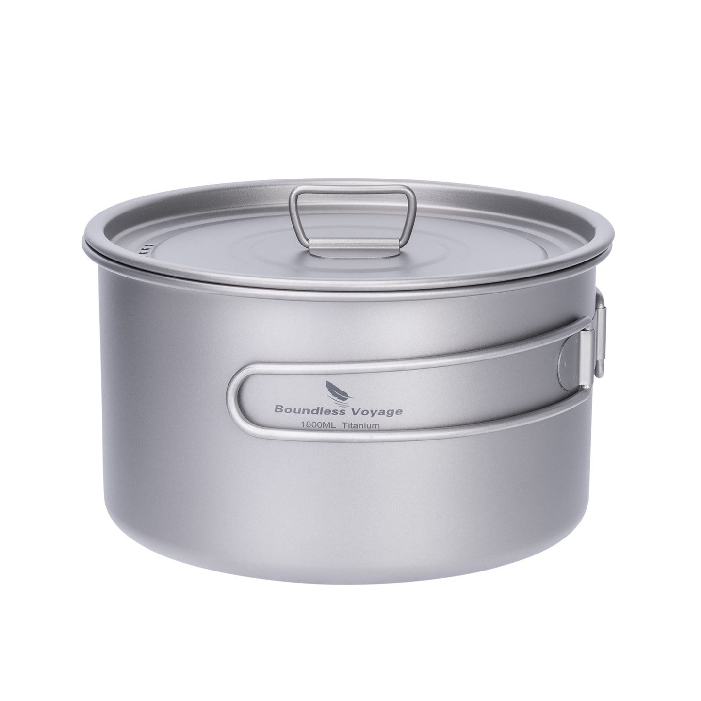 Boundless Voyage 1800ml Titanium Camping Pot – Ultralight Portable Cooking Pot for Outdoor Hiking, Backpacking & Bushcraft