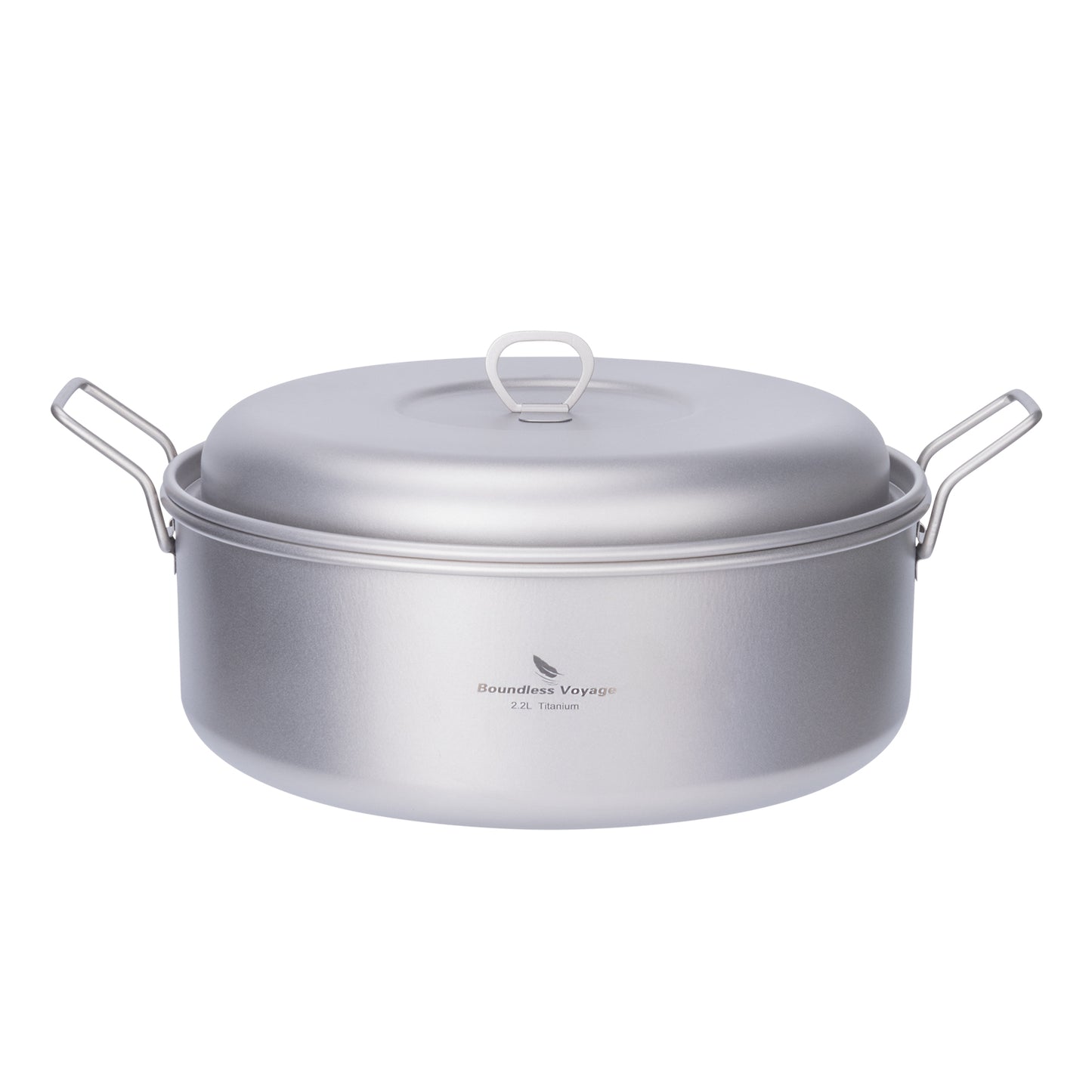 Boundless Voyage 2.2L Titanium Stock Pot with Lid – Ultralight Wide Camping Cooking Pot, TA1 Titanium Outdoor Cookware for Hiking, Picnic & Home Kitchen