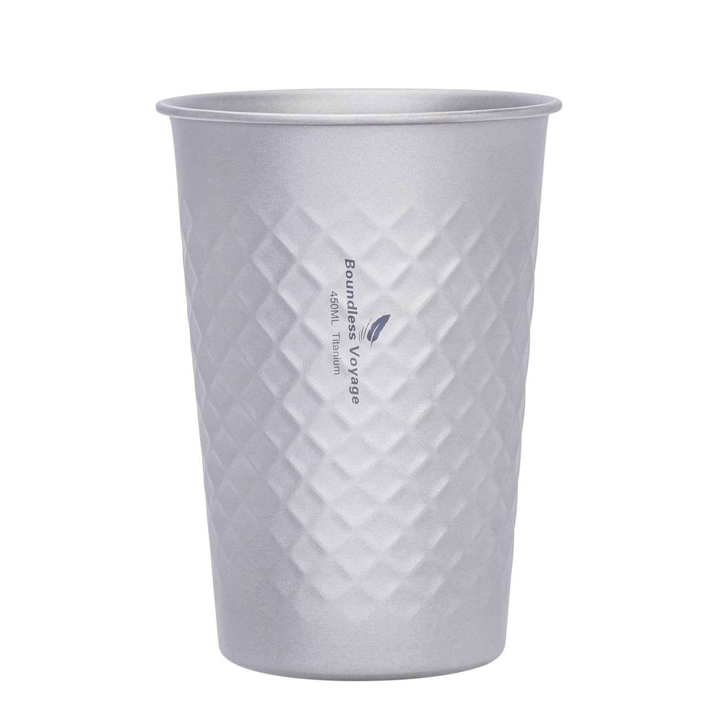 Boundless Voyage Titanium Stackable Cup 450ml – Premium Reusable Metal Drinking Glass for Beer, Juice, Camping & Outdoor Party