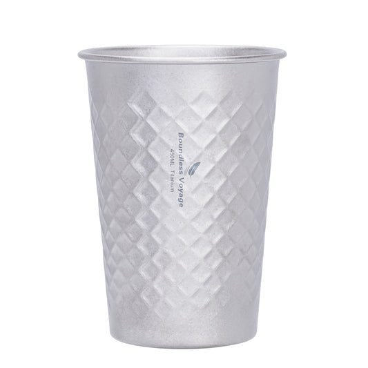 Boundless Voyage Titanium Cup 400ML  Stackable Premium Metal Drinking Cups Reusable Beer Juice Cup Suitable for Home, Party, Camping, Outdoor