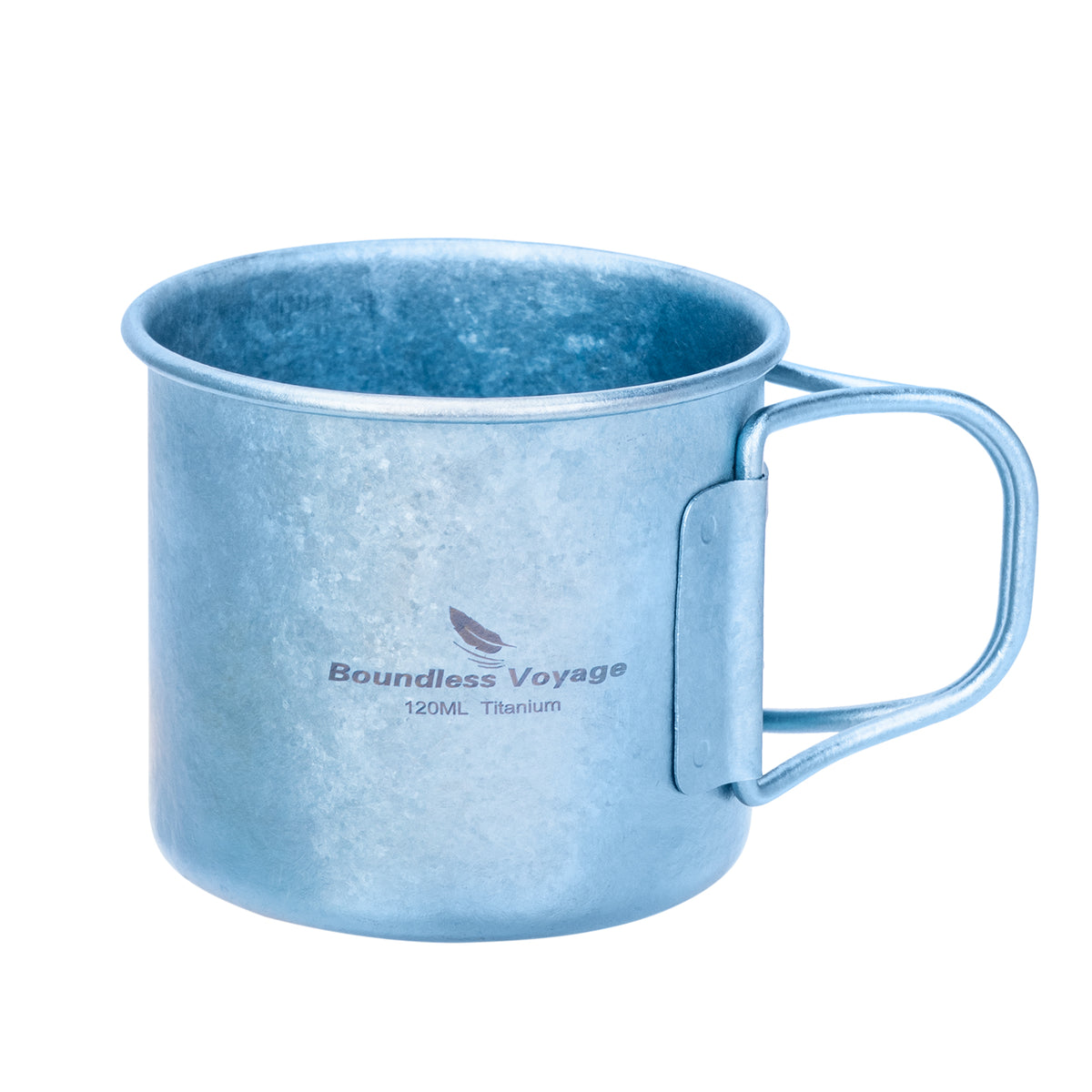 Boundless Voyage 120ml Titanium Camping Cup with Folding Handle – Ultralight Mini Coffee & Espresso Mug for Hiking, Backpacking & Travel