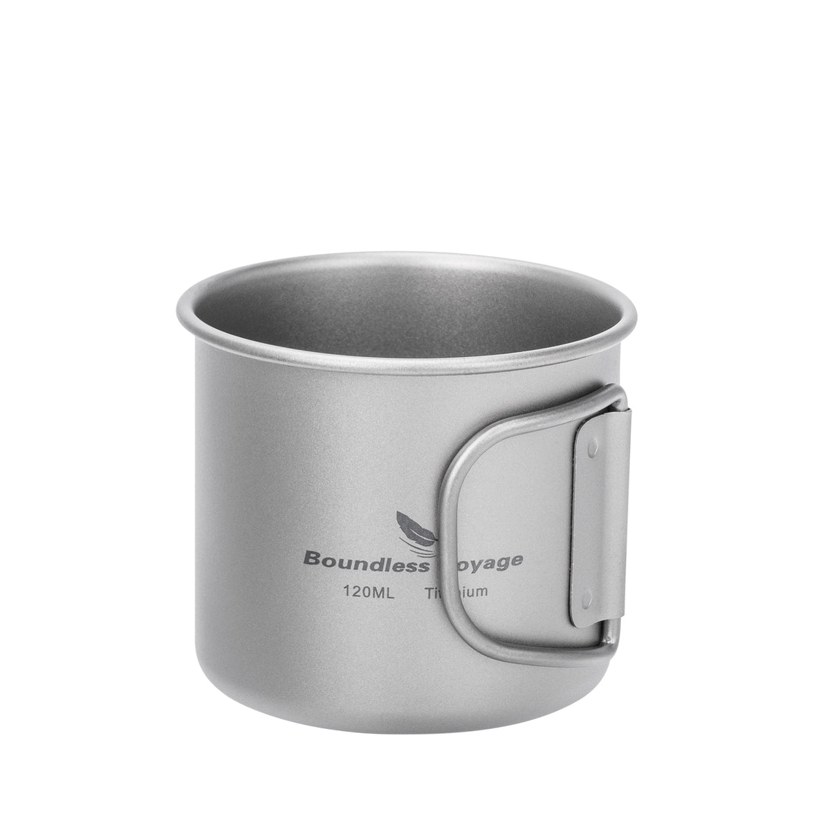 Boundless Voyage 120ml Titanium Camping Cup with Folding Handle – Ultralight Mini Coffee & Espresso Mug for Hiking, Backpacking & Travel