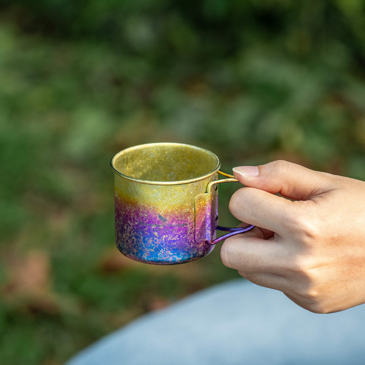 Boundless Voyage 120ml Titanium Camping Cup with Folding Handle – Ultralight Mini Coffee & Espresso Mug for Hiking, Backpacking & Travel