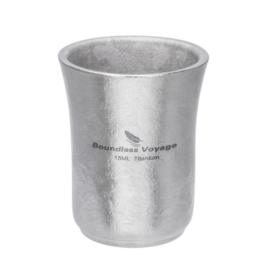 Boundless Voyage 15ml Titanium Sake Cup – Ultralight TA1 Titanium Shot Cup for Sake, Whiskey & Spirits