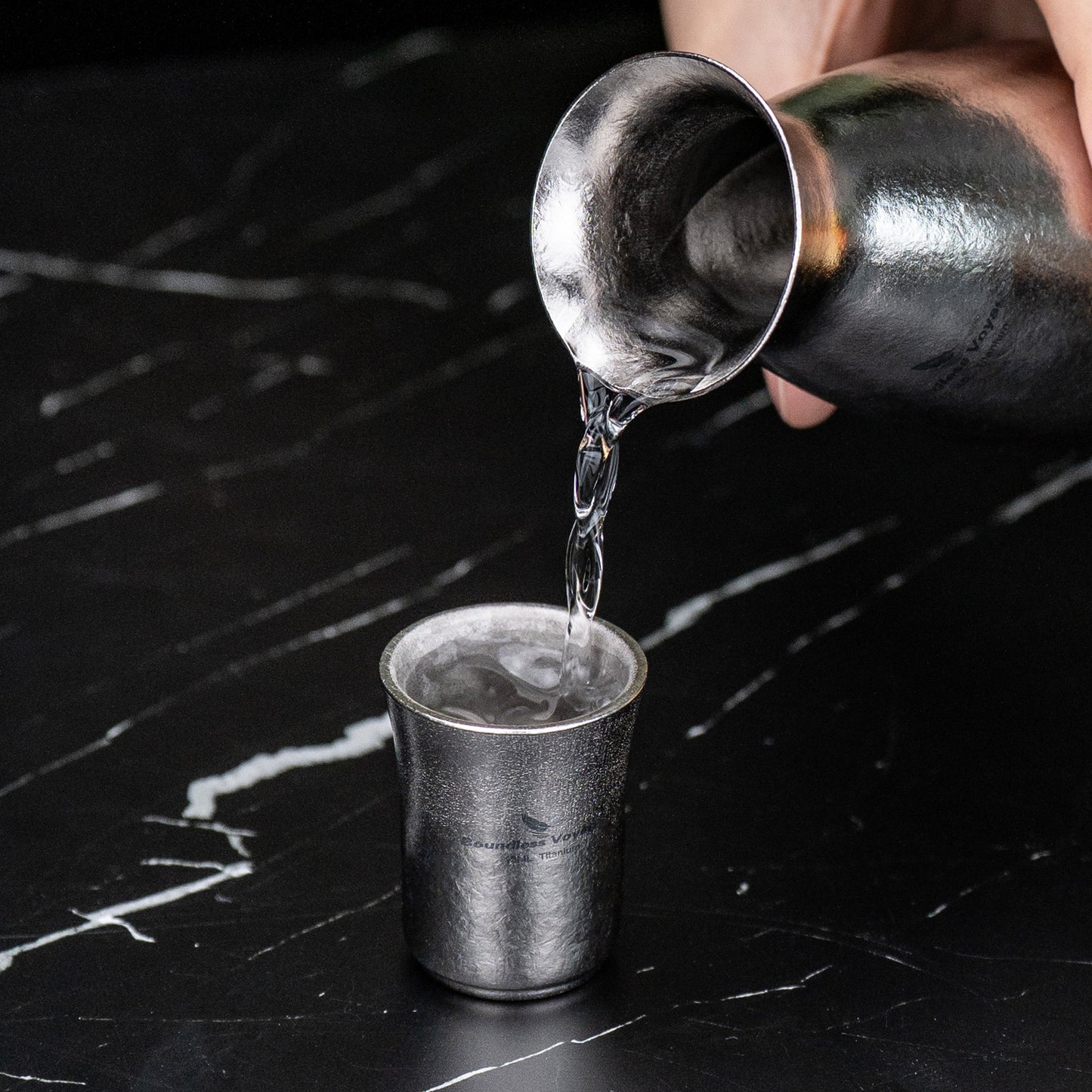 Boundless Voyage 15ml Titanium Sake Cup – Ultralight TA1 Titanium Shot Cup for Sake, Whiskey & Spirits