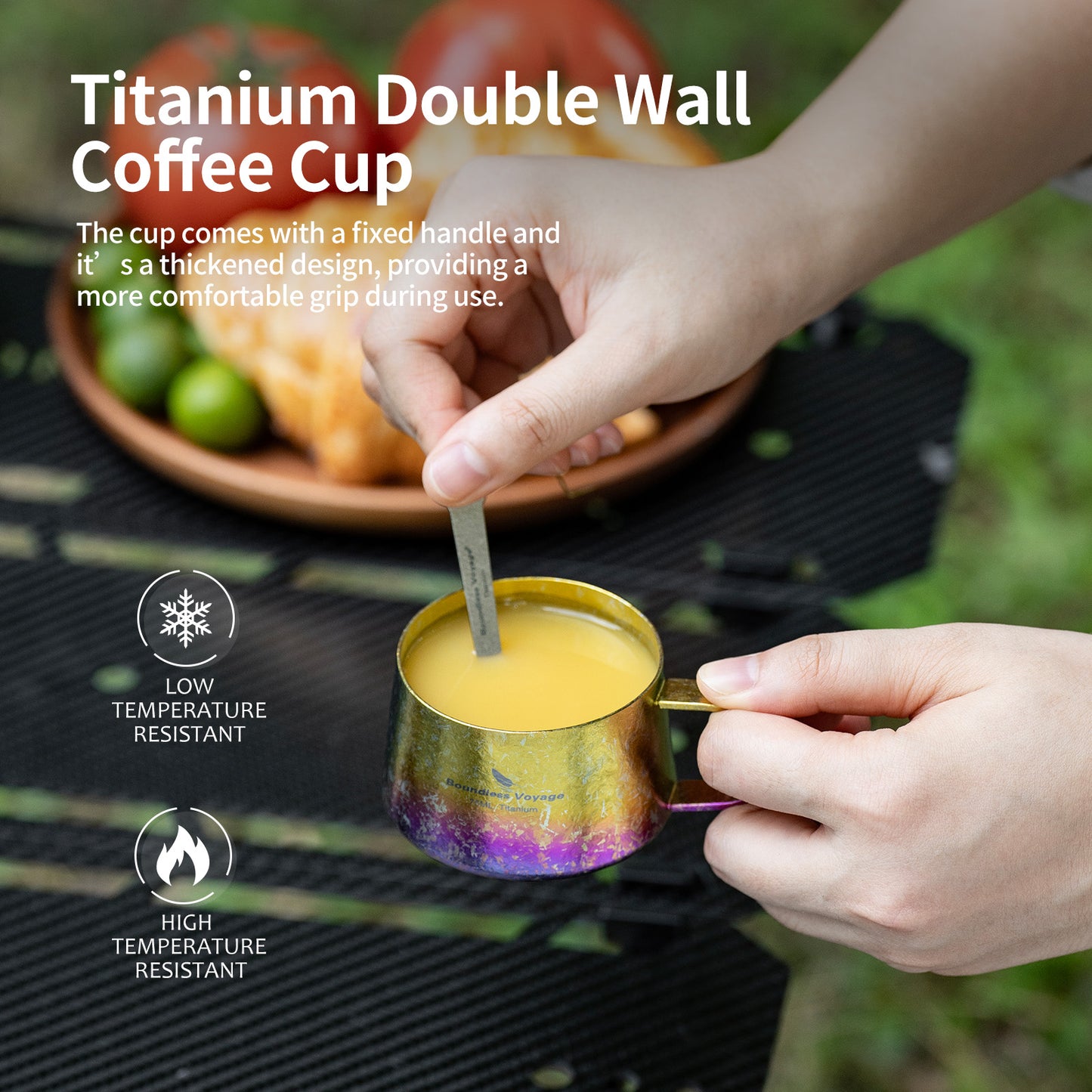 Boundless Voyage 75ml Titanium Double Wall Coffee Cup – Ultralight Mini Espresso & Tea Mug for Camping, Travel & Home