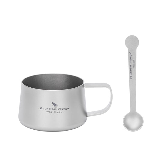 Boundless Voyage 75ml Titanium Double Wall Coffee Cup – Ultralight Mini Espresso & Tea Mug for Camping, Travel & Home