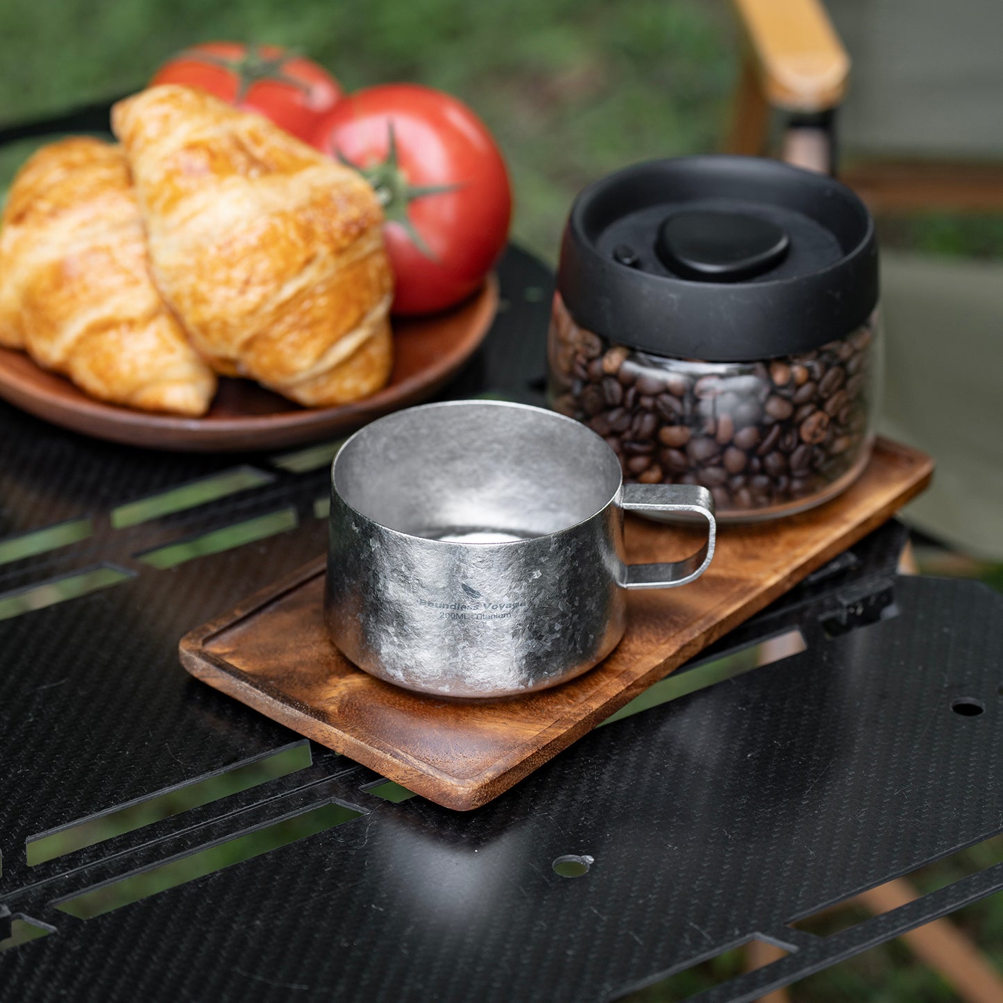 Boundless Voyage 200ml Titanium Double Wall Coffee Cup with Spoon – Ultralight Tea Mug for Camping, Travel & Everyday Use
