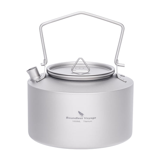 Boundless Voyage 1000ml Titanium Kettle with Folding Handle – Eco-Friendly, Lightweight & Durable | Ideal for Camping, Hiking & Outdoor Use