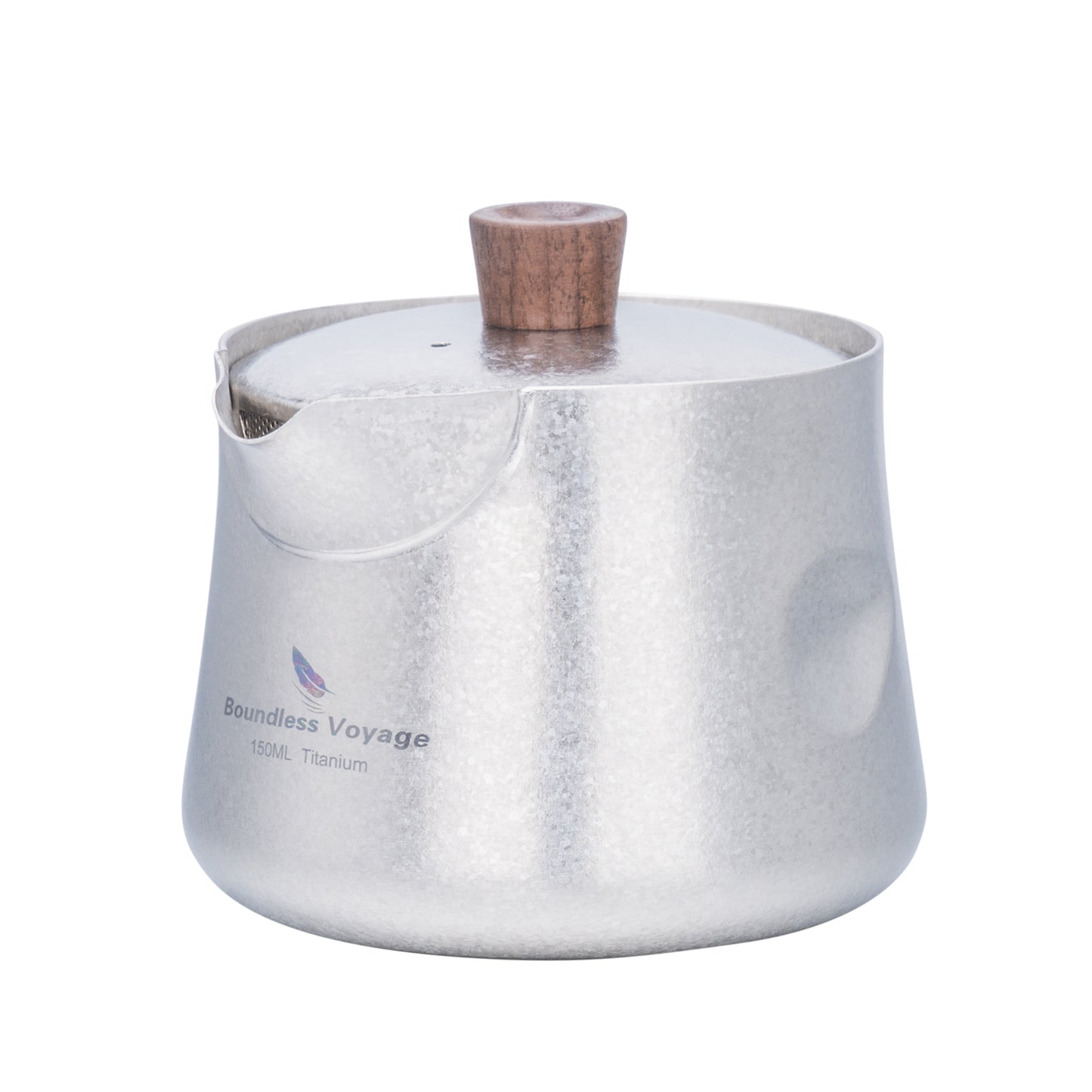 Boundless Voyage 150ml Titanium Double-Layer Tea Maker | 90g Ultralight Mini Teapot with Wood Handle | Anti-Scald Insulated Tea Mug for Solo Camping