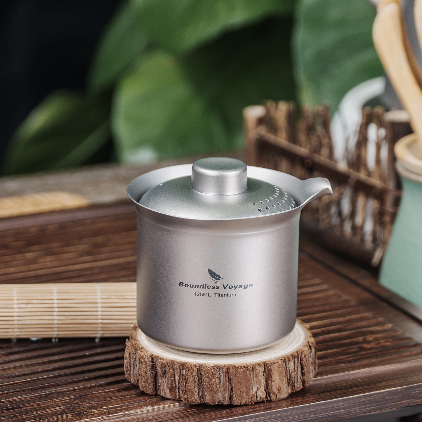 Boundless Voyage Titanium Double-Layer Tea Maker – Ultralight Portable Camping Tea Cup for Outdoor & Travel Brewing