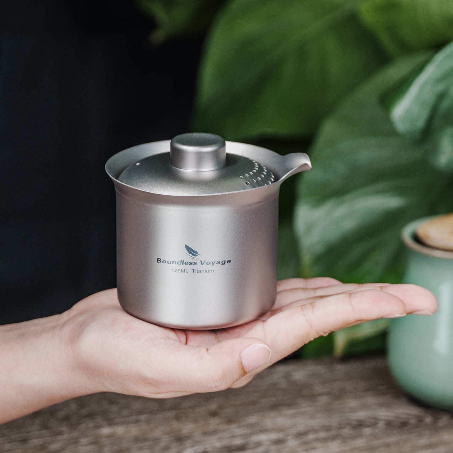 Boundless Voyage Titanium Double-Layer Tea Maker – Ultralight Portable Camping Tea Cup for Outdoor & Travel Brewing