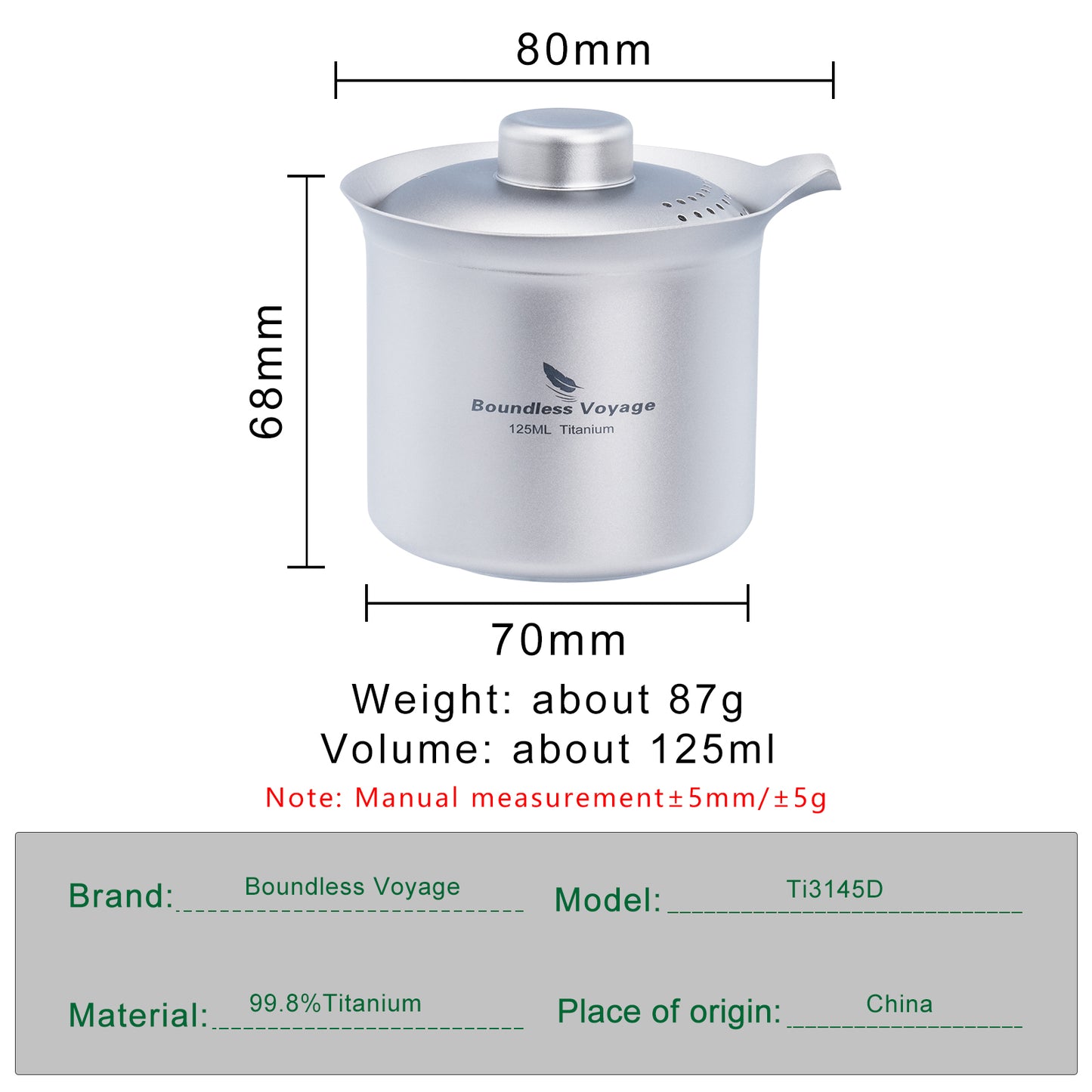 Boundless Voyage Titanium Double-Layer Tea Maker – Ultralight Portable Camping Tea Cup for Outdoor & Travel Brewing