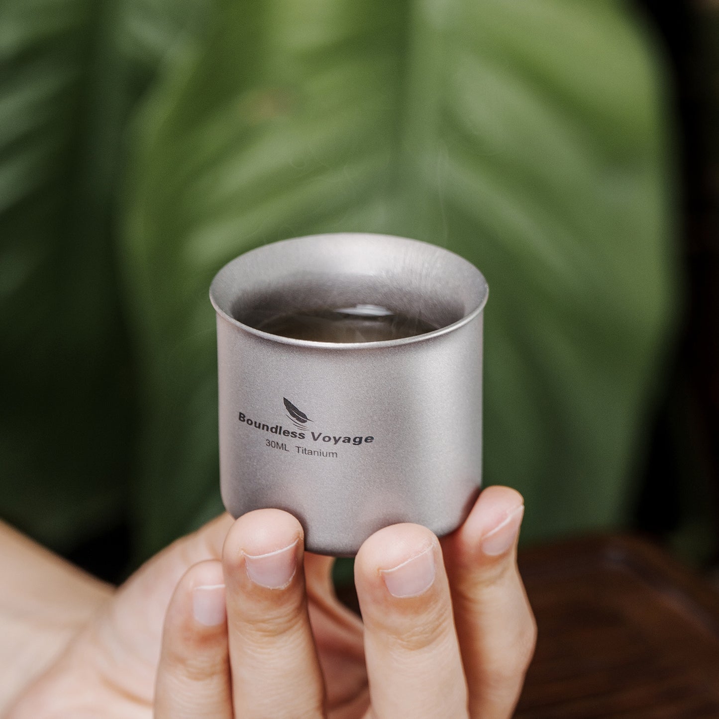 Boundless Voyage 30ml Titanium Double-Walled Tea Cup | 29g Ultralight Mini Coffee Mug | Anti-Scald Insulated Tasting Cup for Camping & Travel