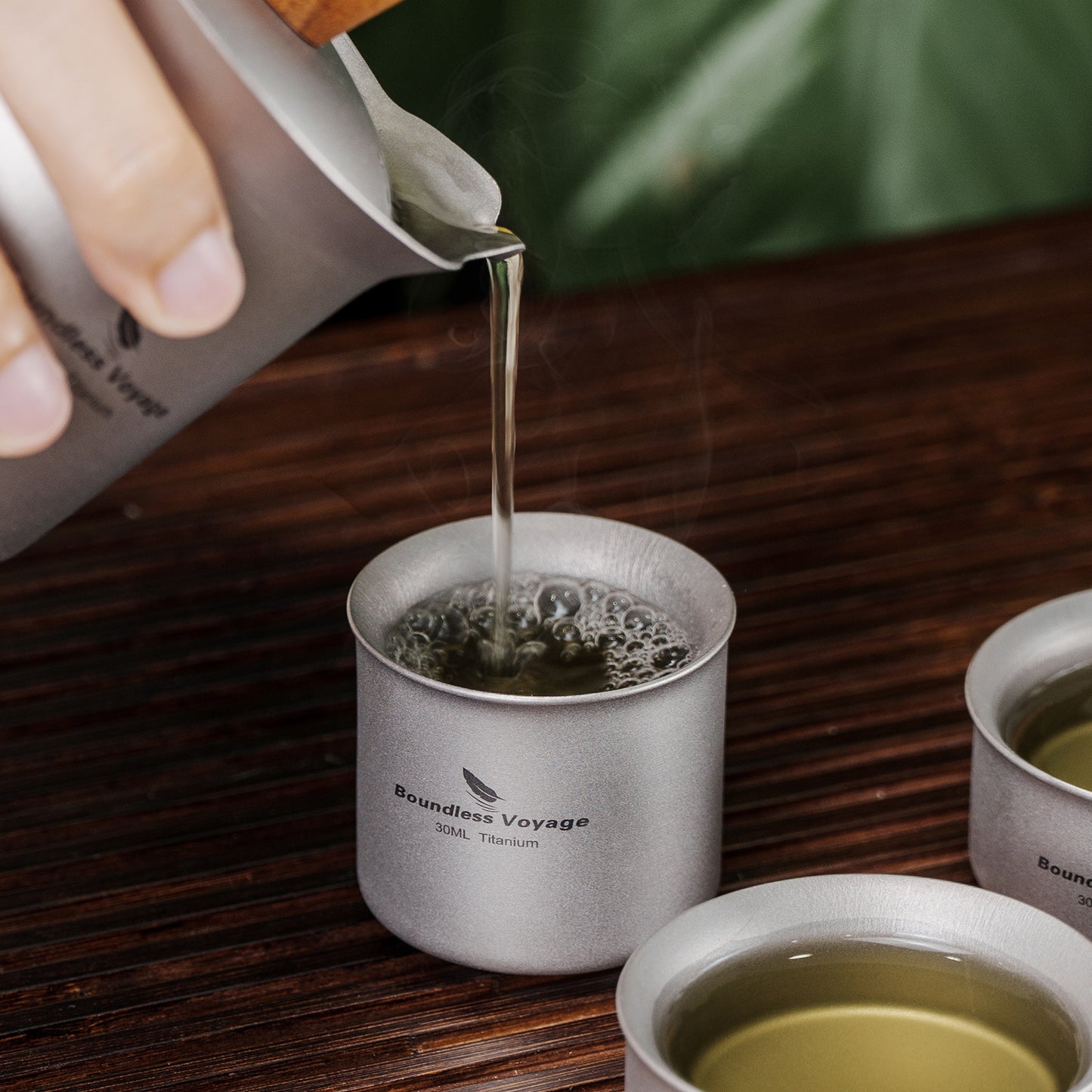 Boundless Voyage 30ml Titanium Double-Walled Tea Cup | 29g Ultralight Mini Coffee Mug | Anti-Scald Insulated Tasting Cup for Camping & Travel