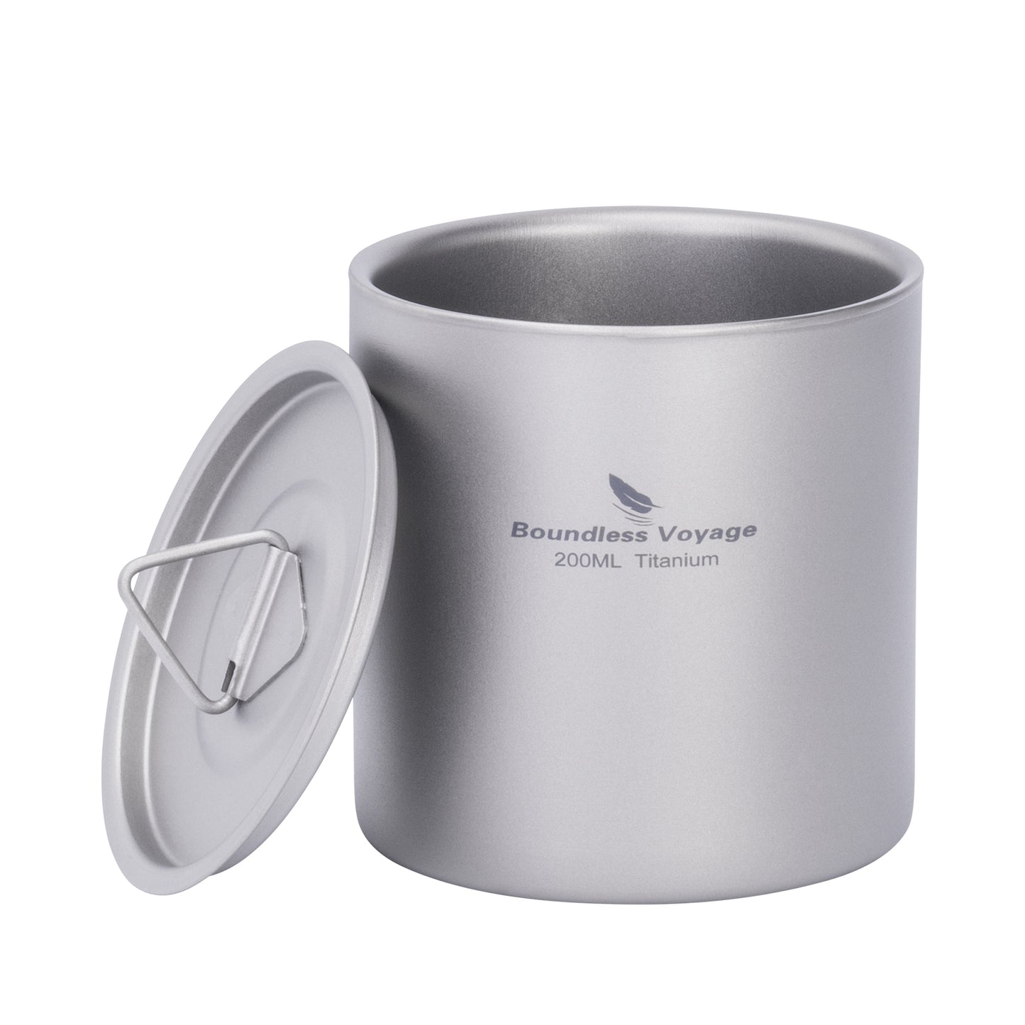 Boundless Voyage Titanium Double-wall Cup with Lid 200ml Ultralight Insulated Camping Mug