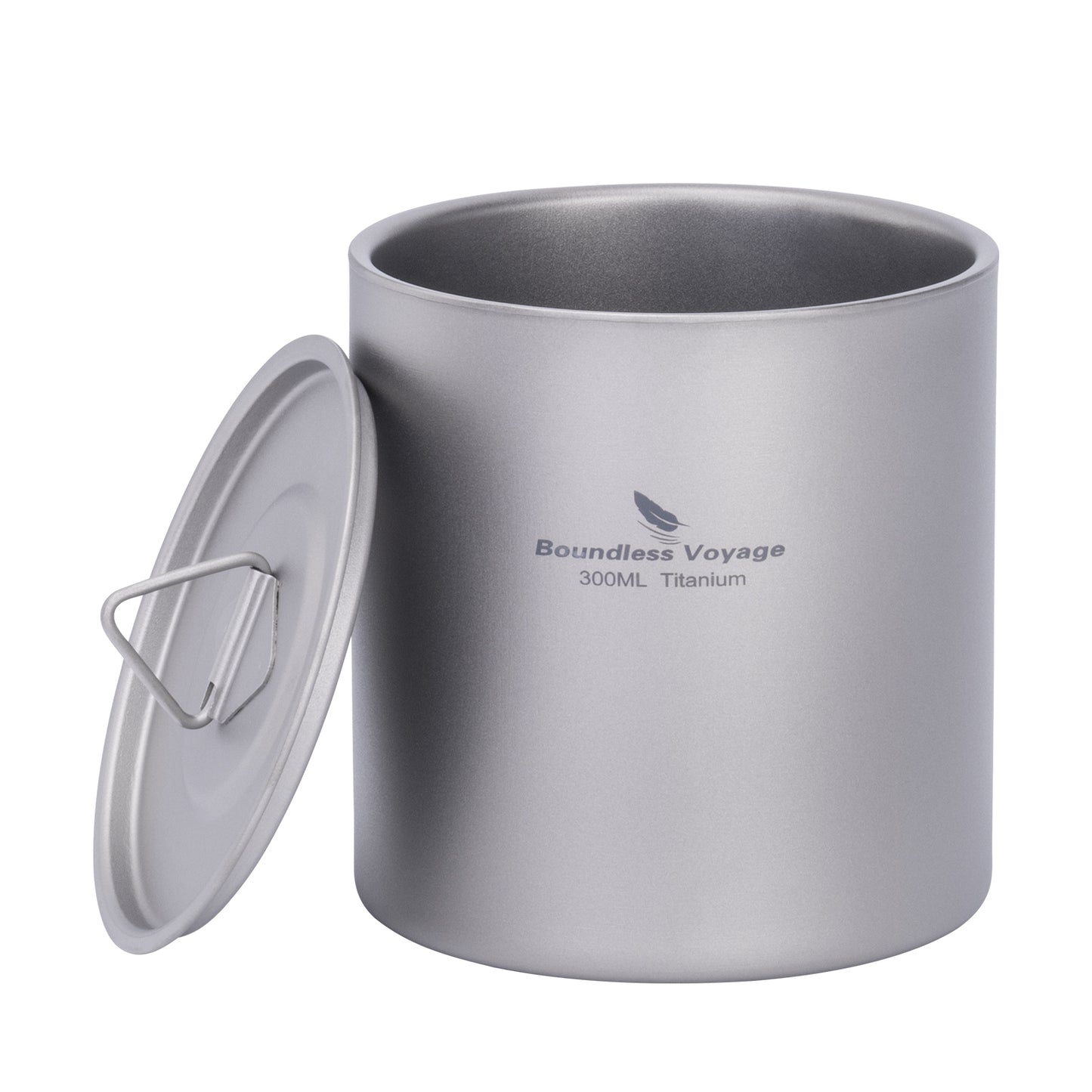 Boundless Voyage Titanium Double-wall Cup with Lid 300ml Insulated Ultralight Camping Mug