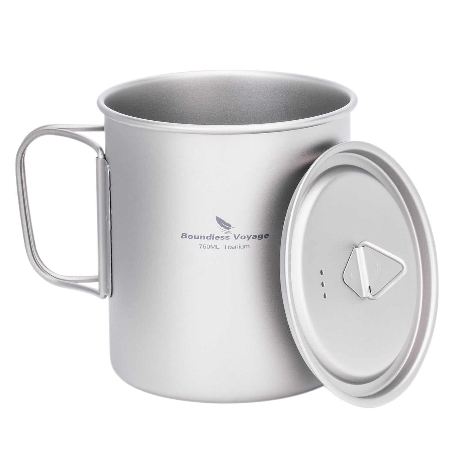 Boundless Voyage 750ml Titanium Camping Cup with Lid – Eco-Friendly, Stackable & Ultralight | Durable Mug Pot for Backpacking, Hiking & Travel