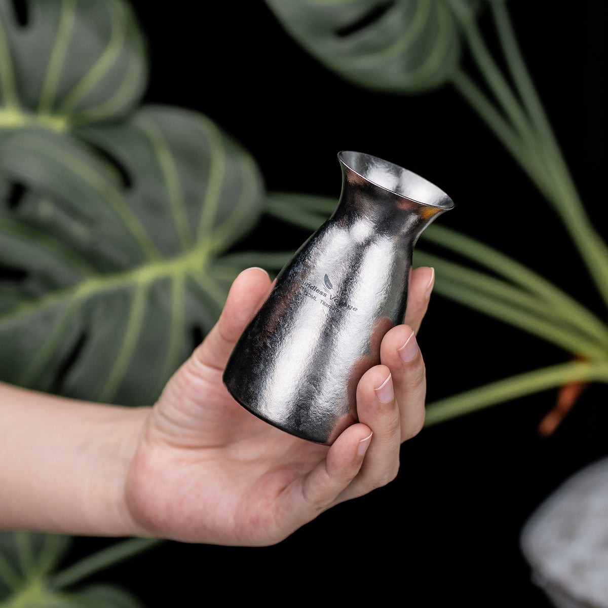 Boundless Voyage 120ml Pure Titanium Sake Carafe – Ultralight Japanese Sake Server for Whiskey, Spirits, Home Bar & Travel