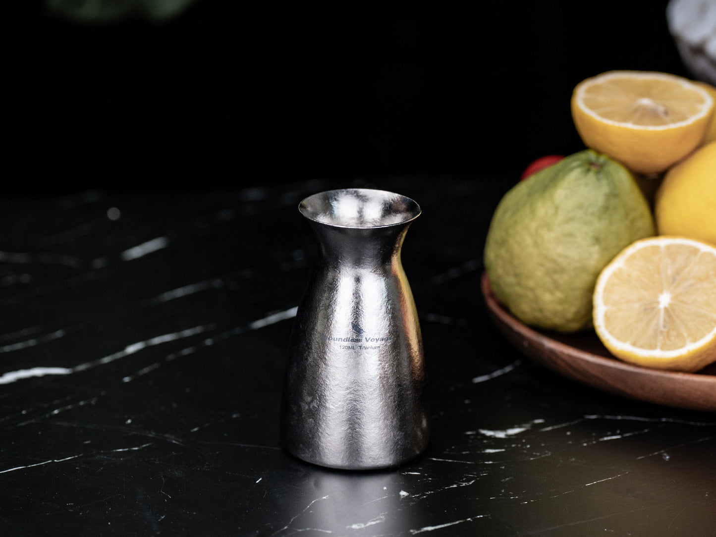 Boundless Voyage 120ml Pure Titanium Sake Carafe – Ultralight Japanese Sake Server for Whiskey, Spirits, Home Bar & Travel