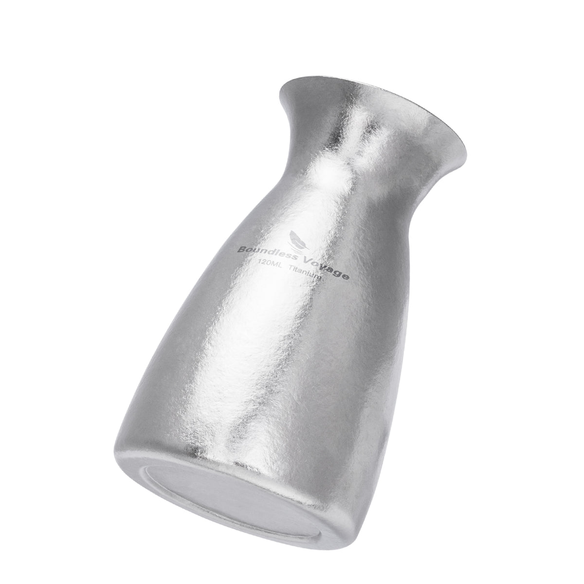 Boundless Voyage 120ml Pure Titanium Sake Carafe – Ultralight Japanese Sake Server for Whiskey, Spirits, Home Bar & Travel
