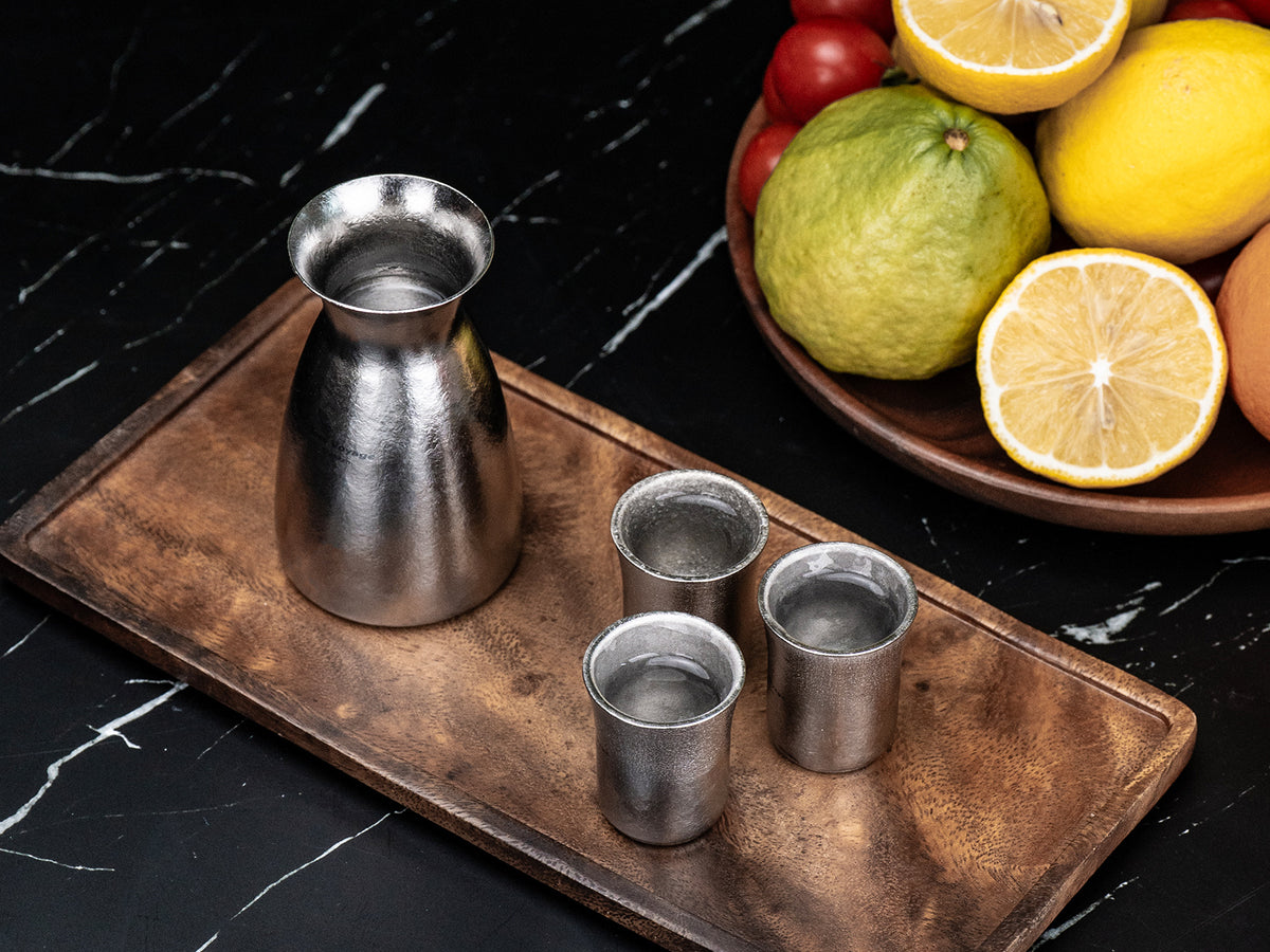 Boundless Voyage Titanium Sake Set – 120ml Sake Carafe & 15ml Cup, Ultralight TA1 Titanium Drinkware for Sake, Whiskey & Spirits