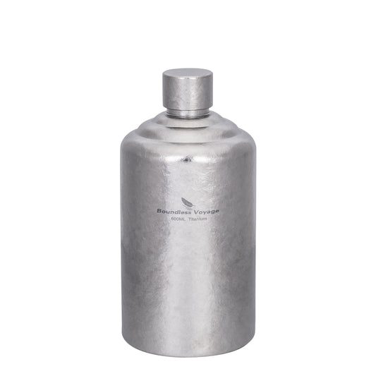 Boundless Voyage 500ml Pure Titanium Hip Flask | Ultralight Leakproof Whiskey & Spirit Bottle | Coating-Free Healthy Liquor Flask for Camping, Hiking & Travel