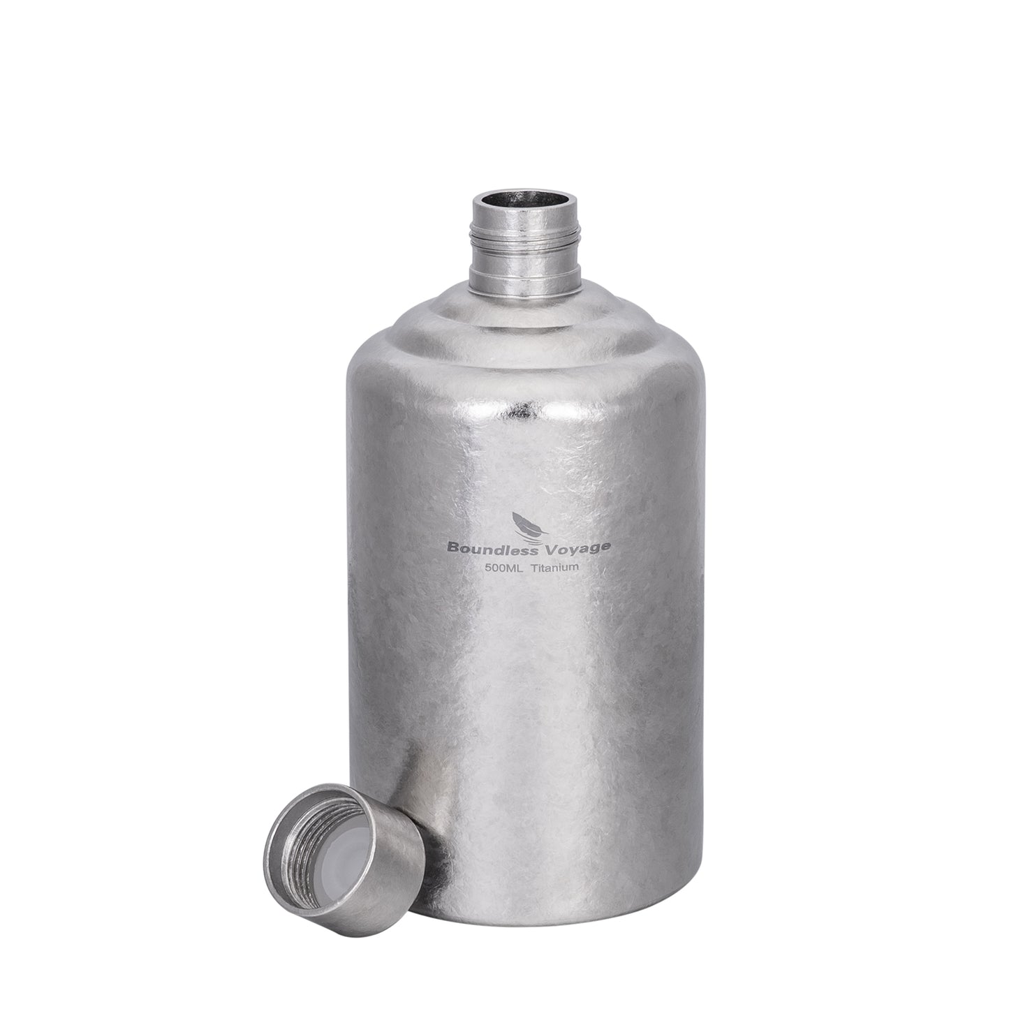 Boundless Voyage 500ml Pure Titanium Hip Flask | Ultralight Leakproof Whiskey & Spirit Bottle | Coating-Free Healthy Liquor Flask for Camping, Hiking & Travel
