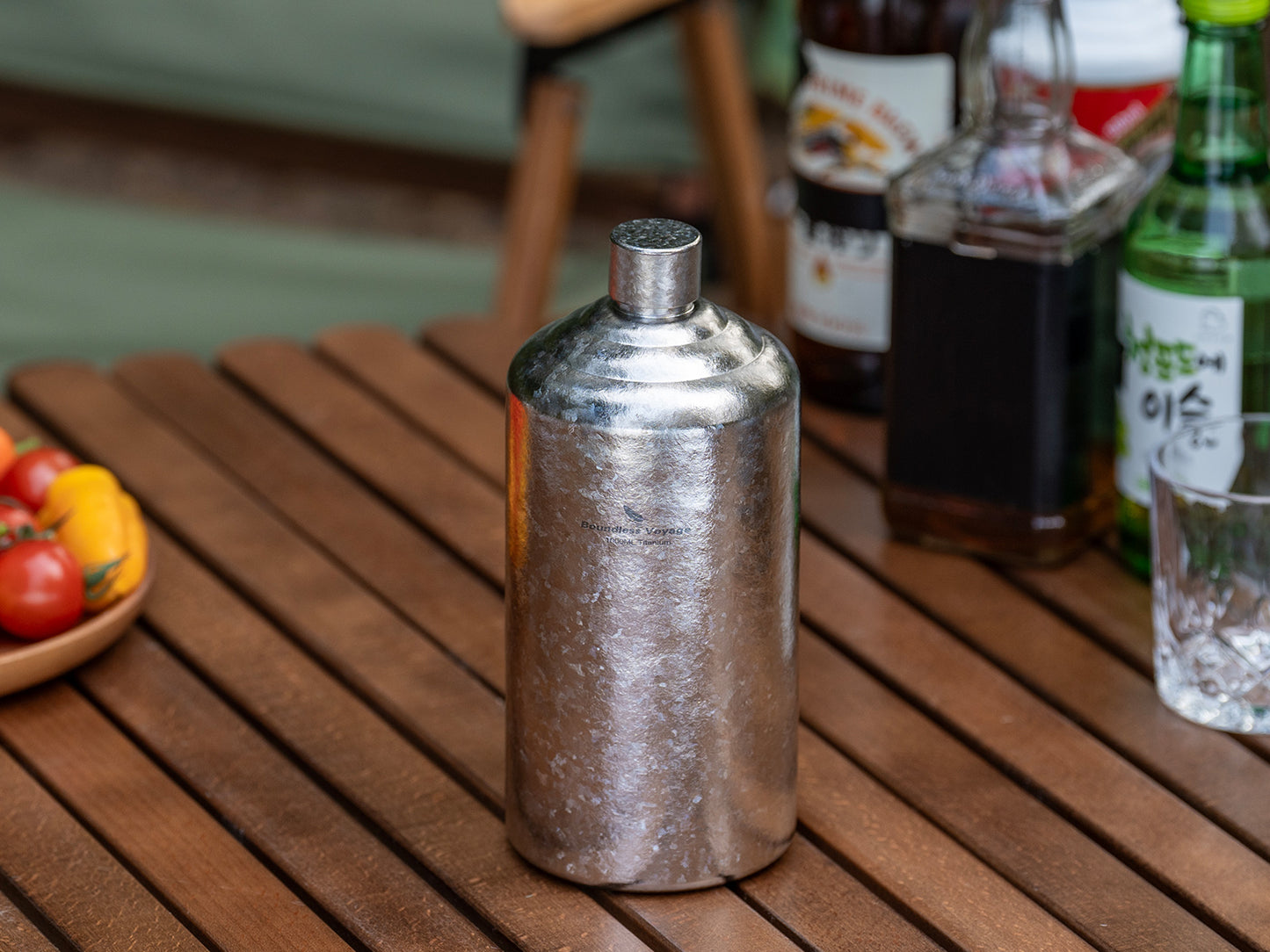 Boundless Voyage 1000ml Pure Titanium Hip Flask | Large Capacity Ultralight Whiskey & Spirit Bottle | Leakproof Coating-Free Healthy Flask for Camping, Hunting & Travel
