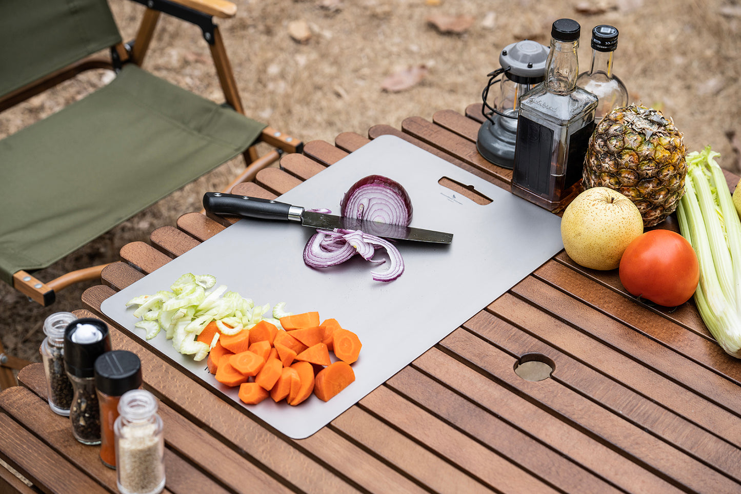 Boundless Voyage Titanium Cutting Board L Size Home Outdoor Camping Fruits Vegetable Meat Chopping Block Cutting Board