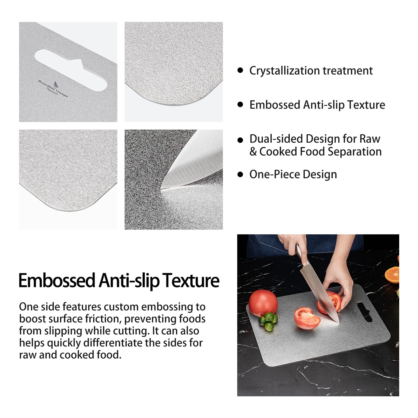 Boundless Voyage Titanium Cutting Board – TA1 Ultralight Multifunctional Camping Chopping Board for Outdoor Kitchen & Travel