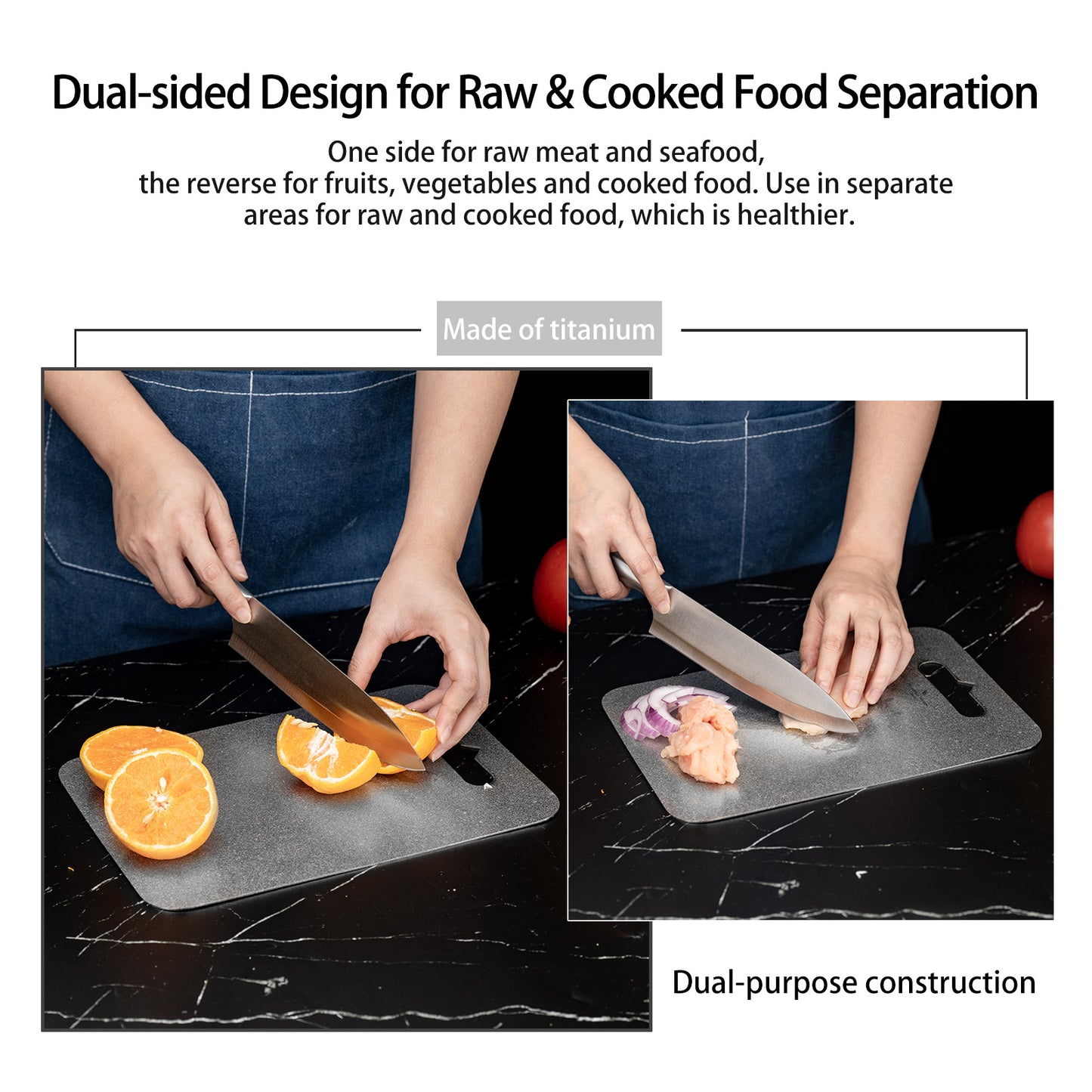 Boundless Voyage Titanium Cutting Board – TA1 Ultralight Multifunctional Camping Chopping Board for Outdoor Kitchen & Travel