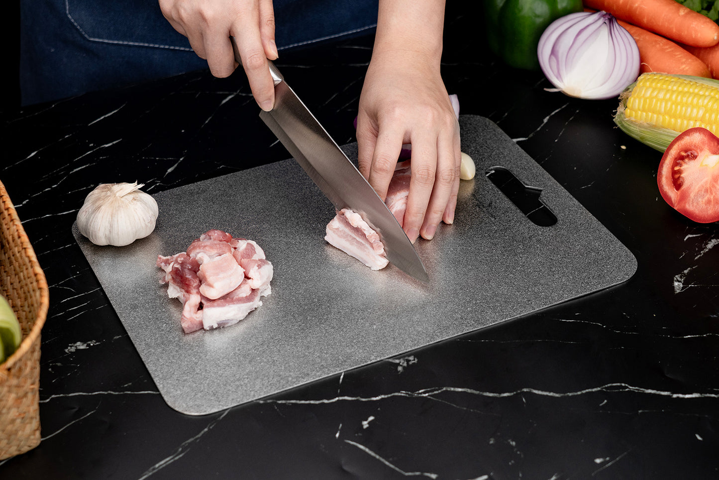 Boundless Voyage Titanium Cutting Board  Ultralight Multifunctional Camping Chopping Board 35.5×25cm for Outdoor Kitchen & Travel