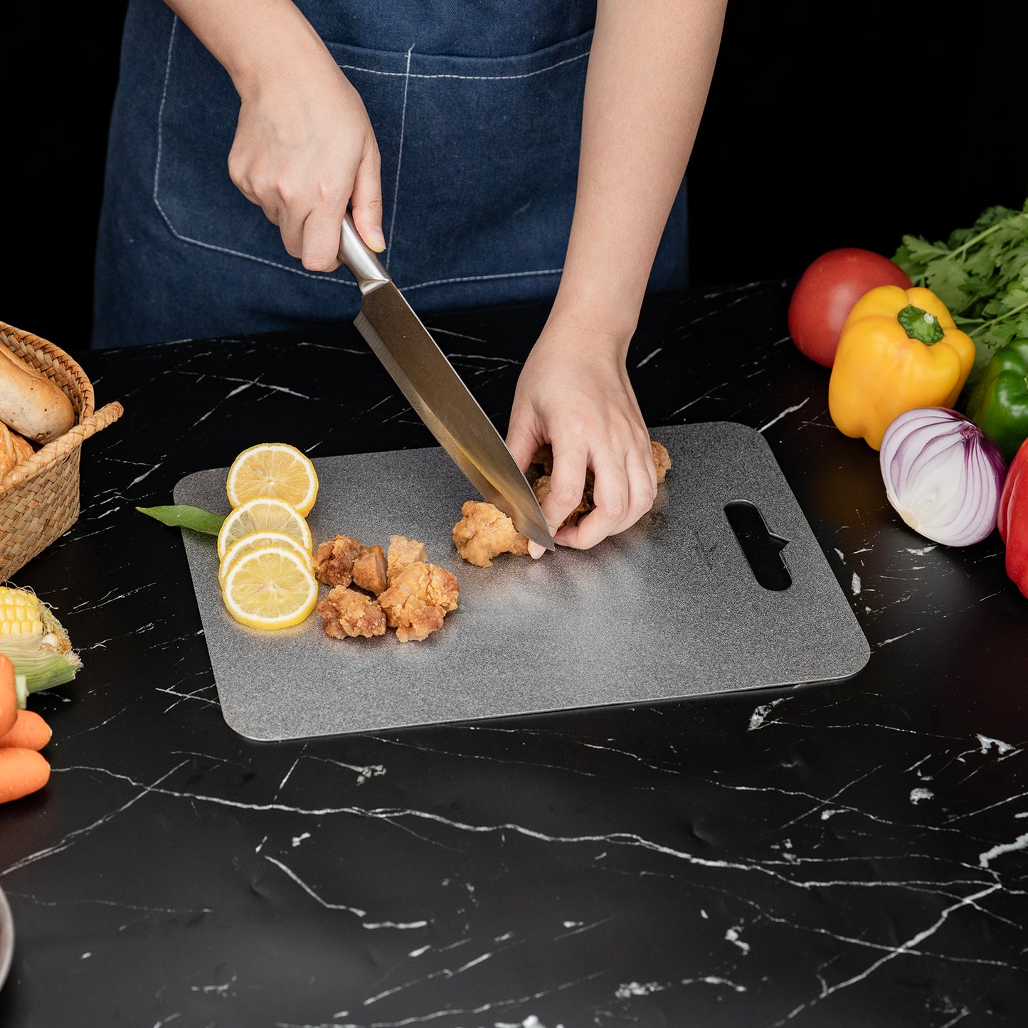 Boundless Voyage Titanium Cutting Board  Ultralight Multifunctional Camping Chopping Board 35.5×25cm for Outdoor Kitchen & Travel