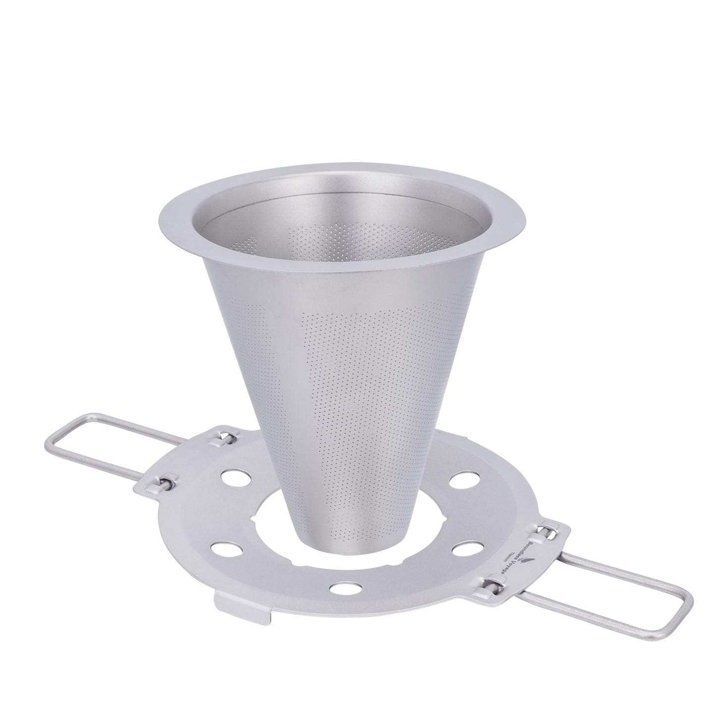 Boundless Voyage Pour Over Coffee Dripper,Titanium Coffee Filter With Foldable Holder Metal Cone Filter Paperless Reusable Portable for Home, Work, Outdoor Travel, Camping