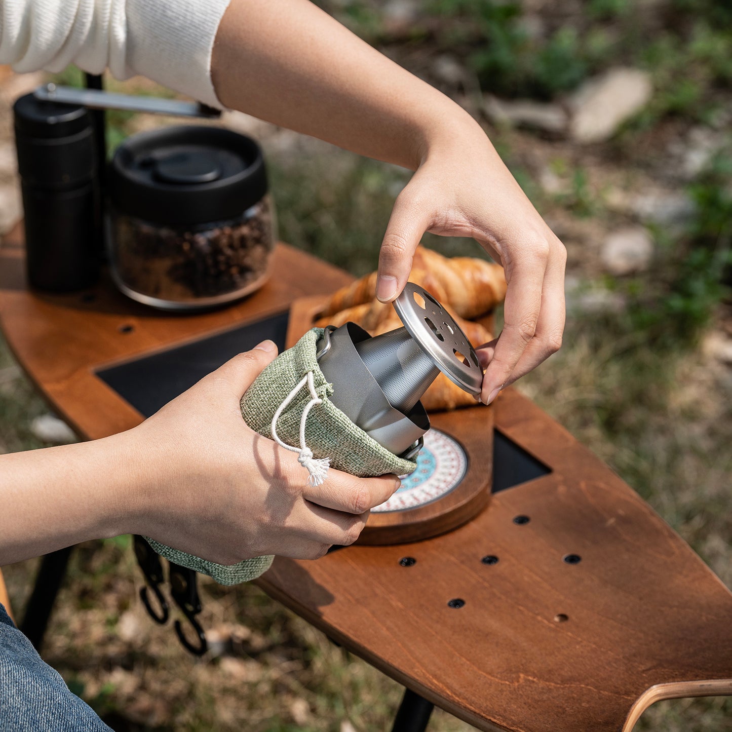 Boundless Voyage Titanium Pour Over Coffee Maker Set – 300ml Portable Camping Mug with Detachable Dripper