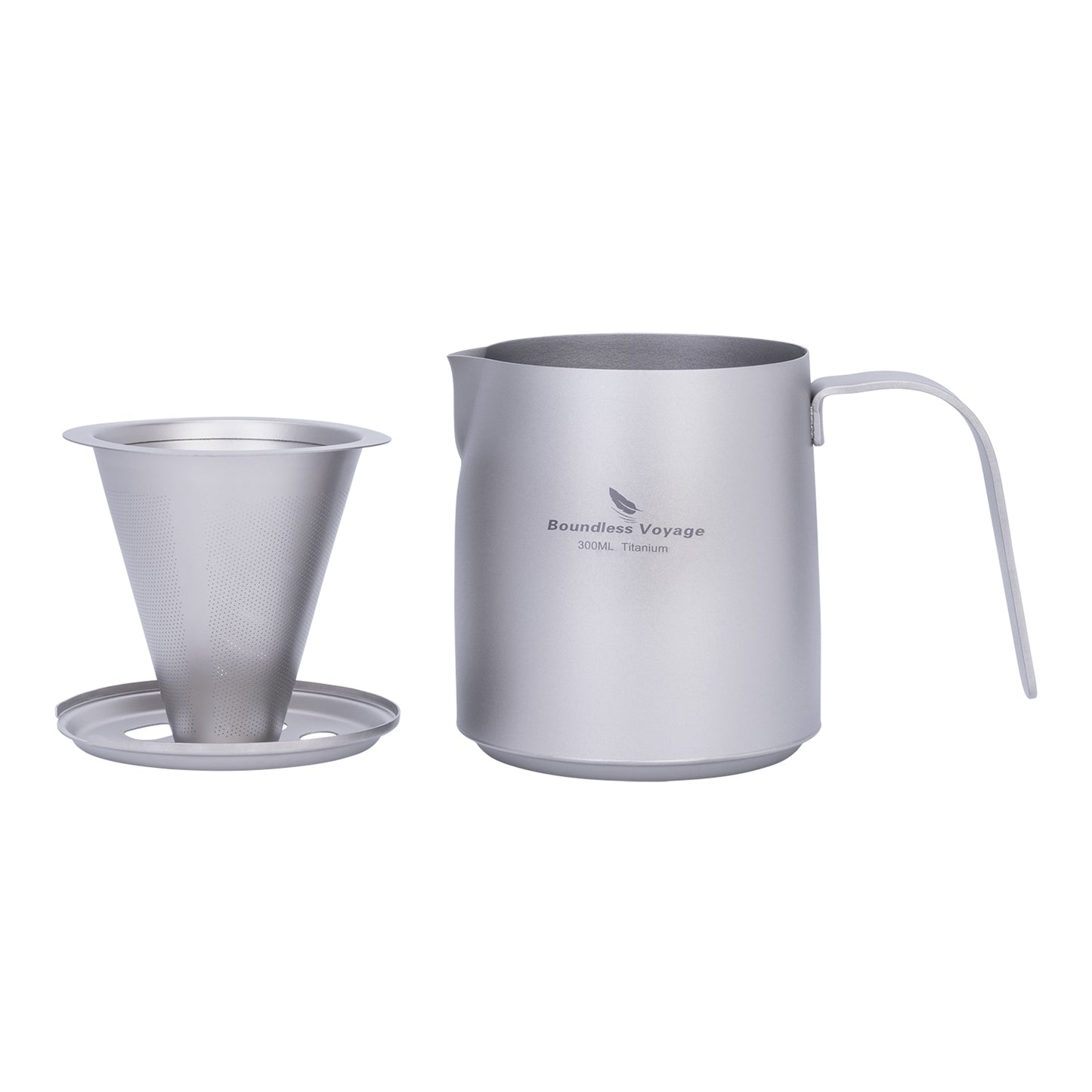 Boundless Voyage Titanium Pour-over Coffee Maker Set – 300ml Camping Mug with Detachable Dripper, Ultralight Portable Outdoor Coffee Brewer