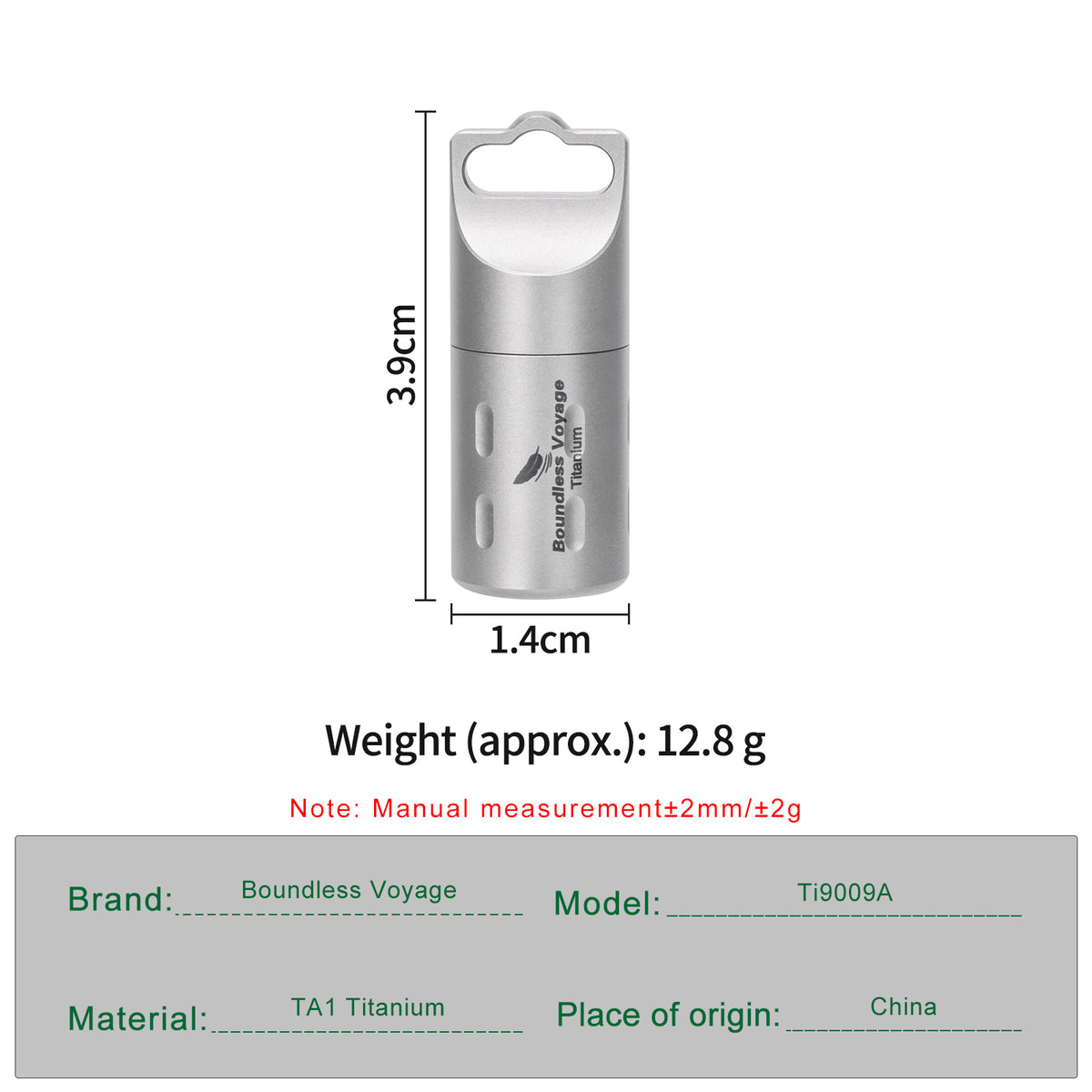 Boundless Voyage Titanium Pill Holder with Lanyard – Waterproof Mini Travel Pill Case, Ultralight Portable Container