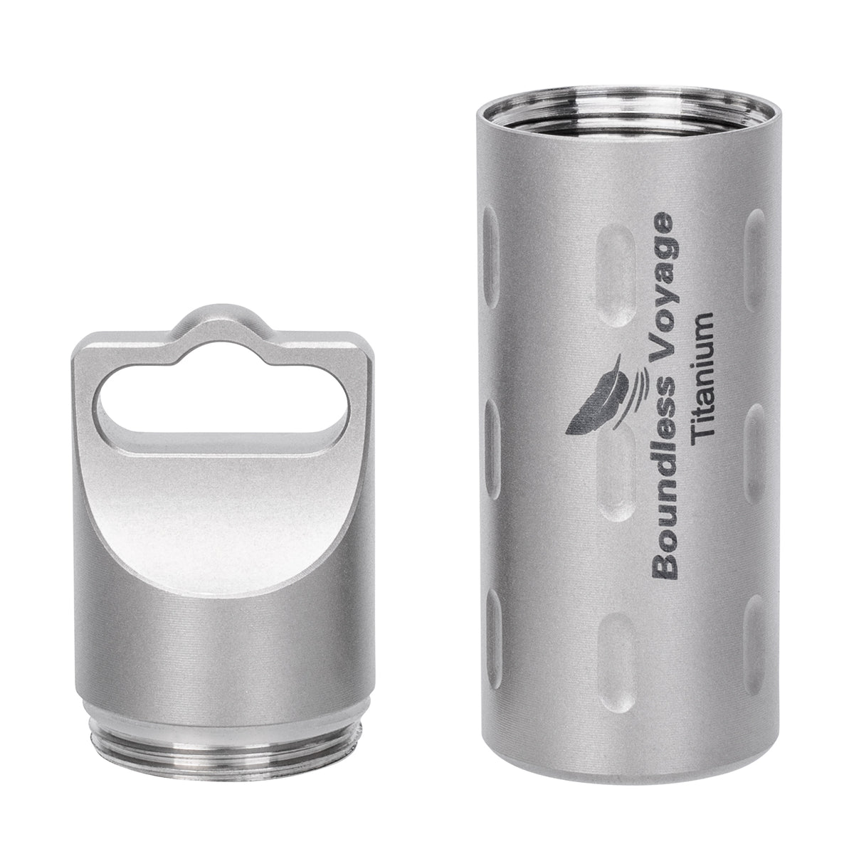Boundless Voyage Titanium Pill Holder with Lanyard – Waterproof Mini Travel Pill Case, Lightweight Portable EDC Container
