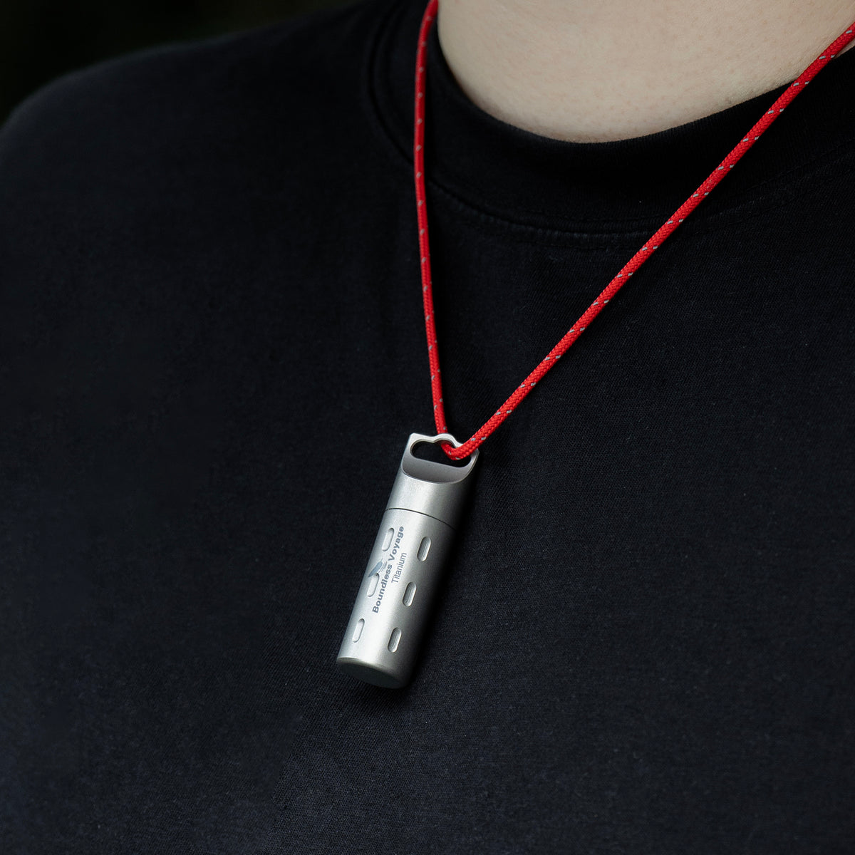 Boundless Voyage Titanium Pill Holder with Lanyard – Waterproof Mini Travel Pill Case, Lightweight Portable EDC Container