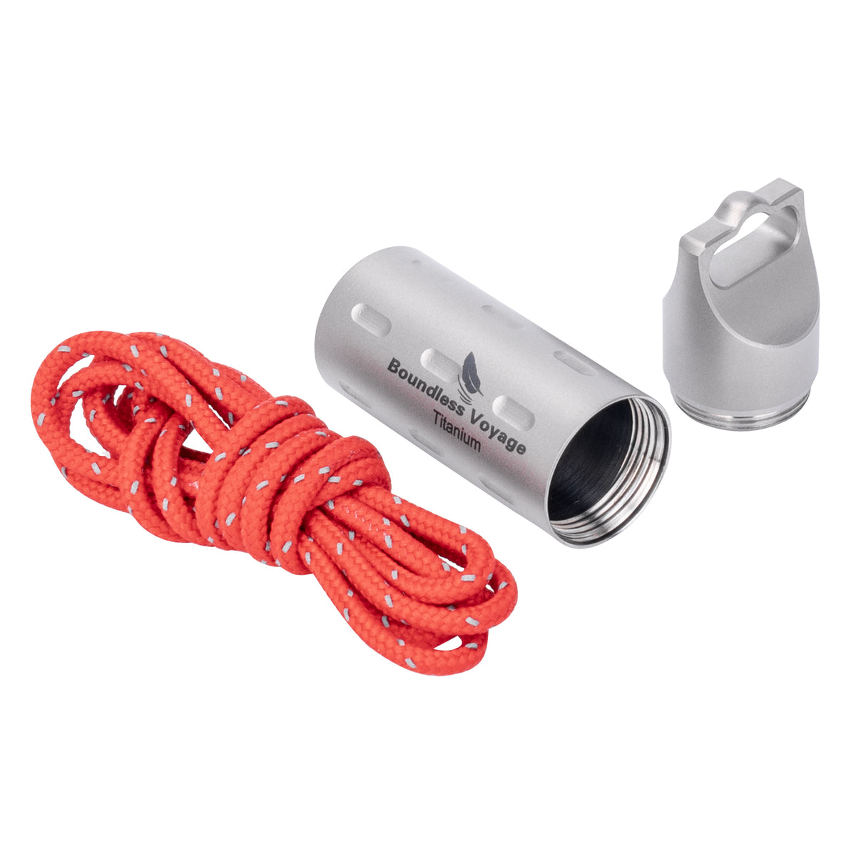 Boundless Voyage Titanium Pill Holder with Lanyard – Waterproof Mini Travel Pill Case, Lightweight Portable EDC Container
